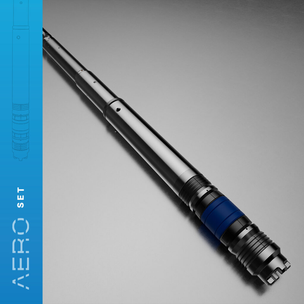 Rendered image of the AERO Set system in chrome color