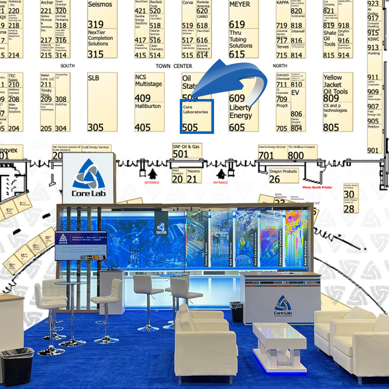Core Lab's booth location at the Hydraulic Fracturing Technology Conference and Exhibition in The Woodlands, Texas 2026