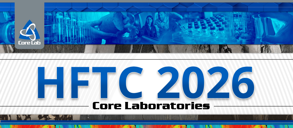 Banner image displaying Core Lab's attendance at the Hydraulic Fracturing Technology Conference and Exhibition in The Woodlands, Texas